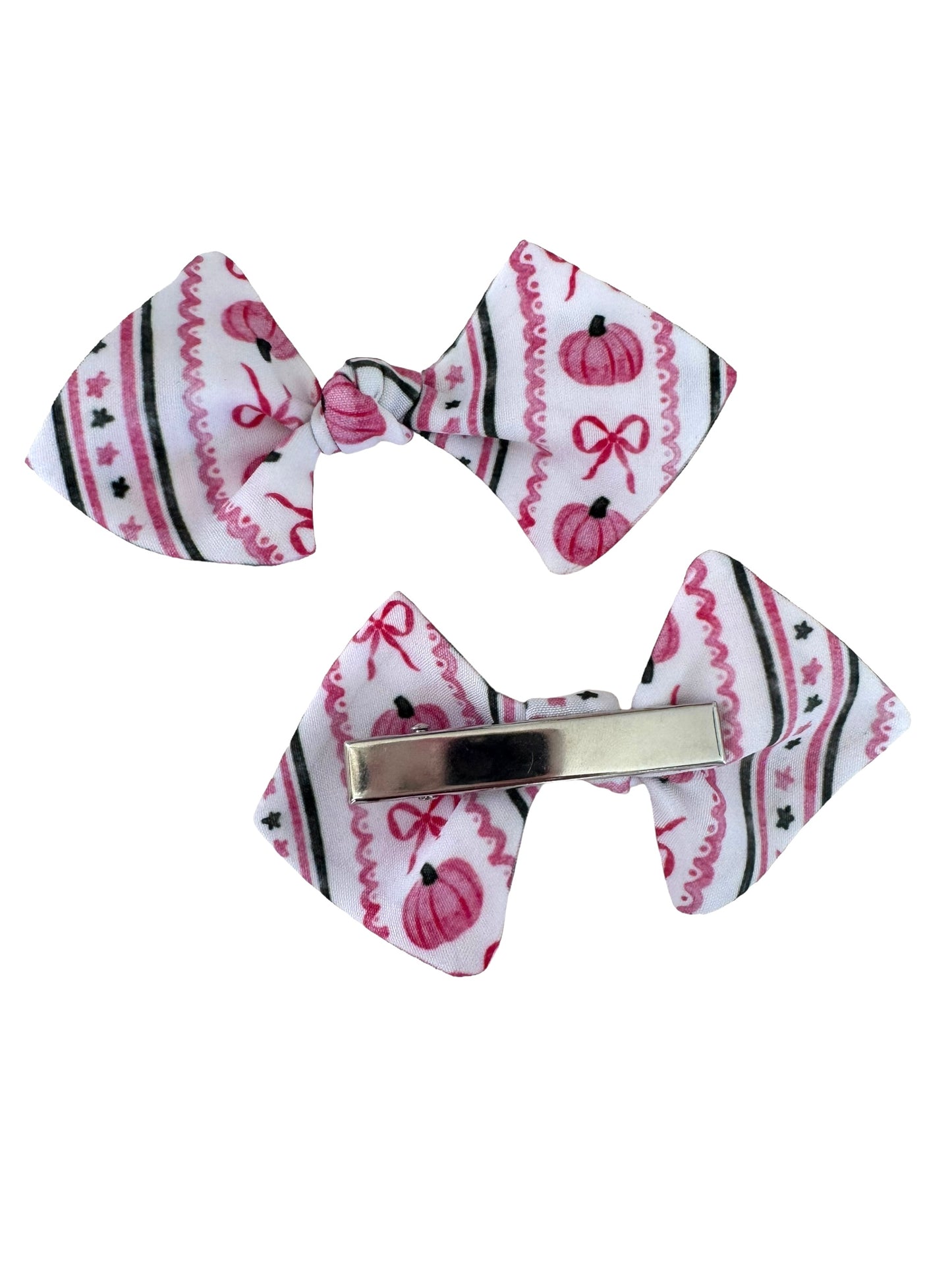 pink halloween mini bows for pigtails