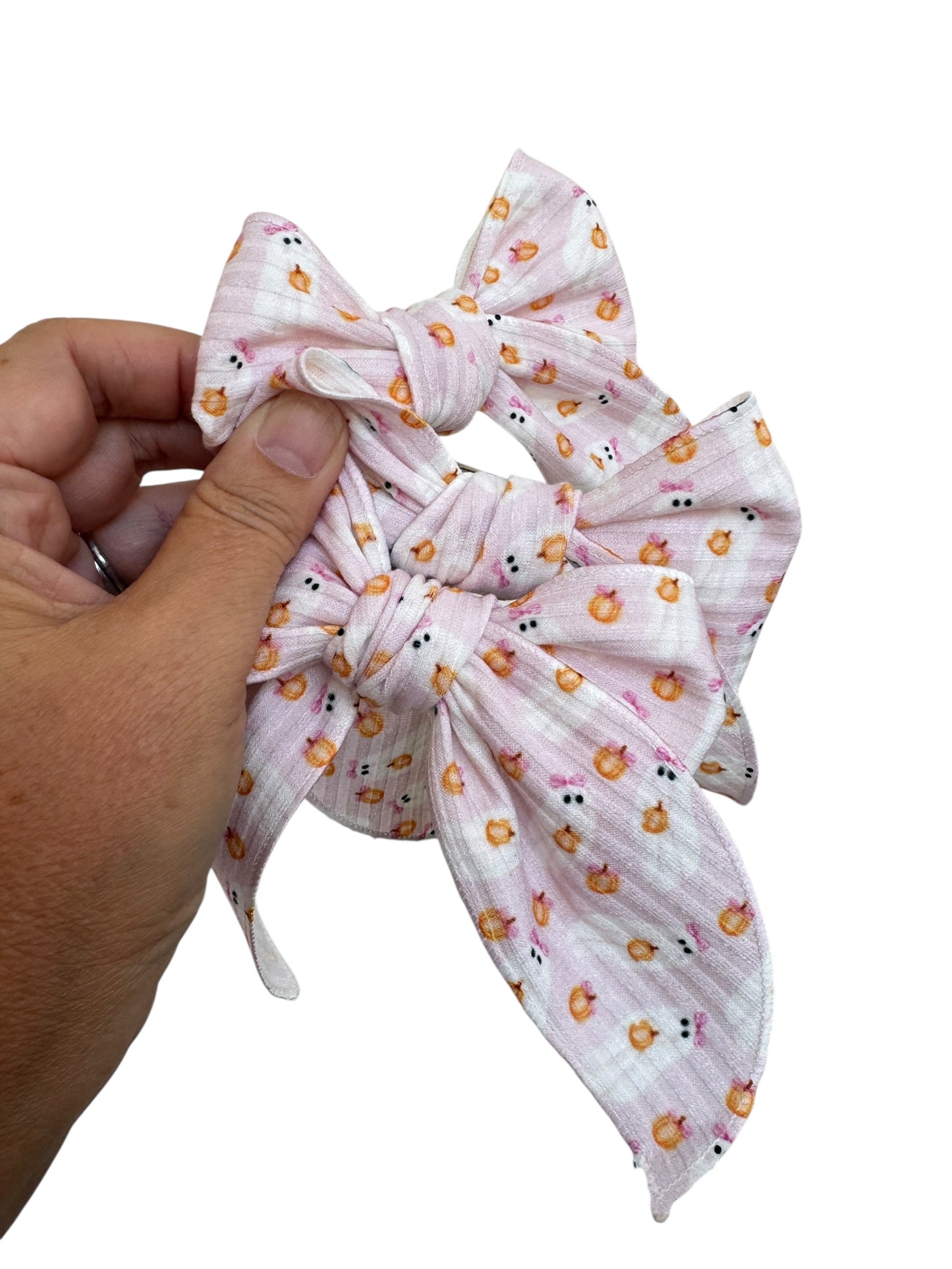 Pink Ghost with Hair Bow | Halloween Bows for Kids & Toddlers