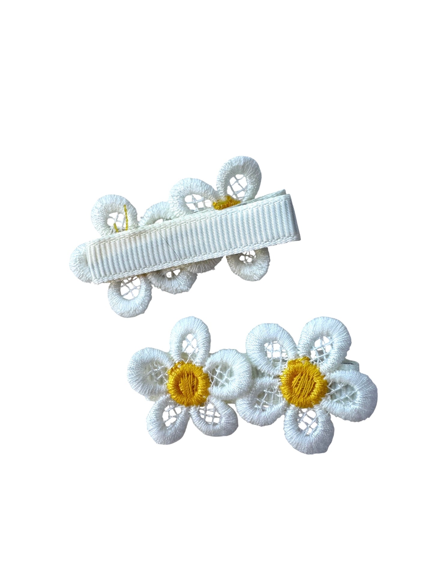 Lace Daisy Hair Clips for Babies, Toddlers, and Kids