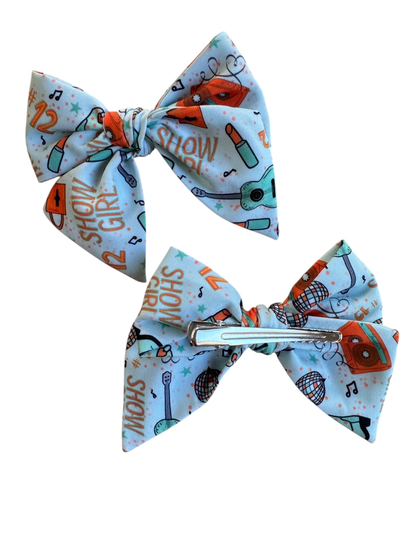 Mint Showgirl Hair Bows - Concert & Everyday Fan Accessories