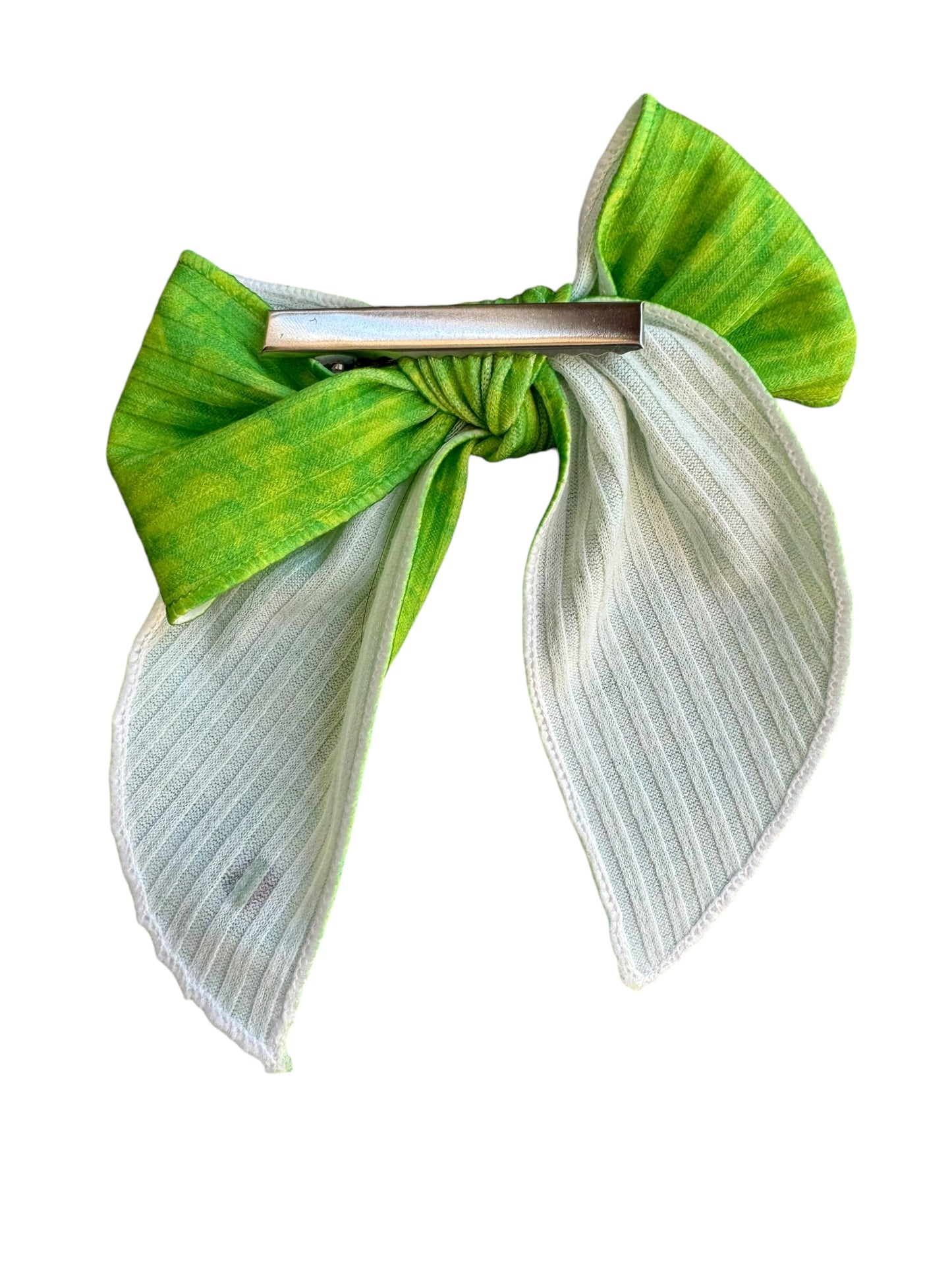 Mr. Mean Hair Bow - Grinch Green & Red Heart Bow