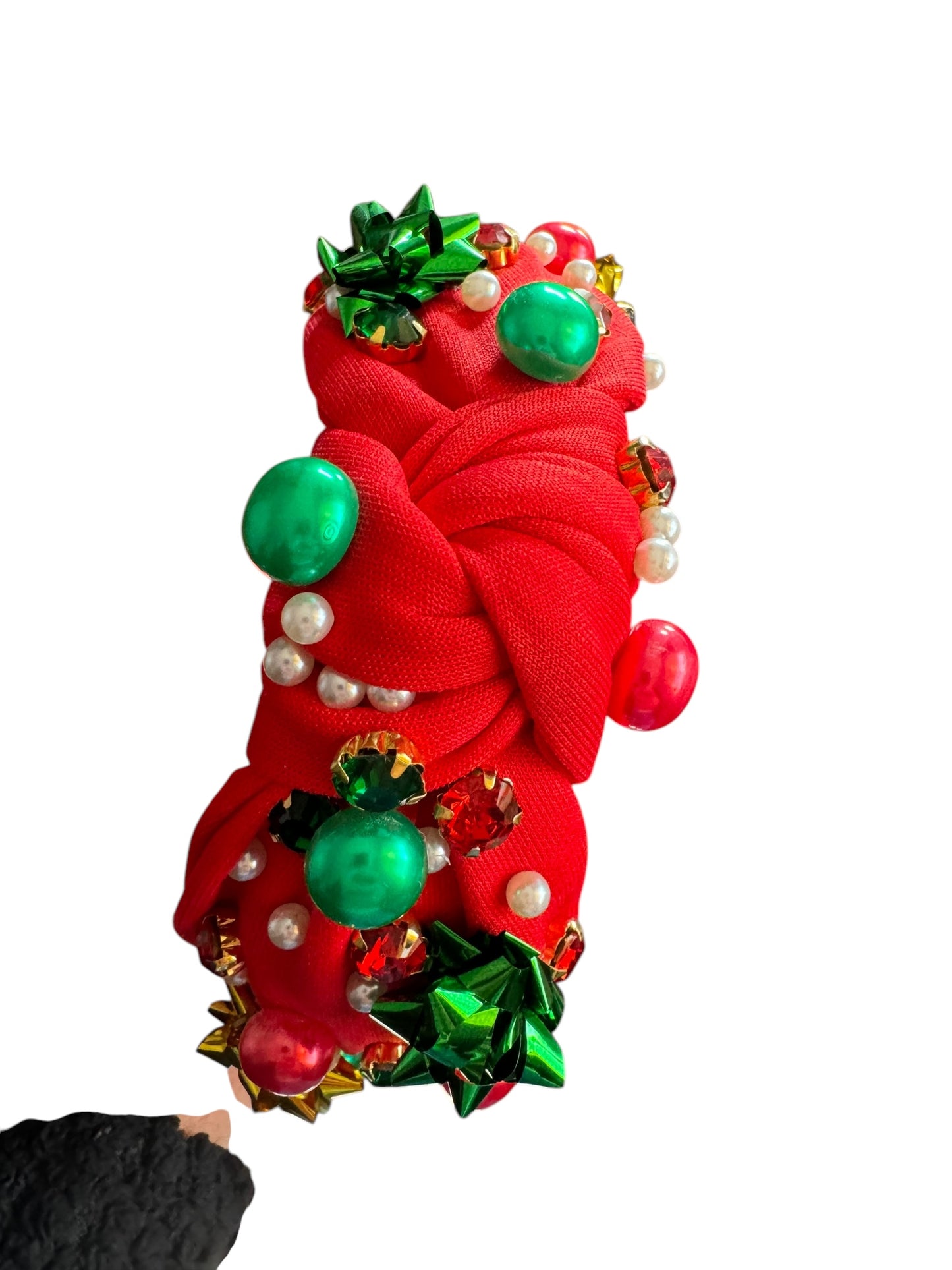 Rhinestone Christmas Holiday Headband - Festive Holiday Hair Accessories for Girls & Women