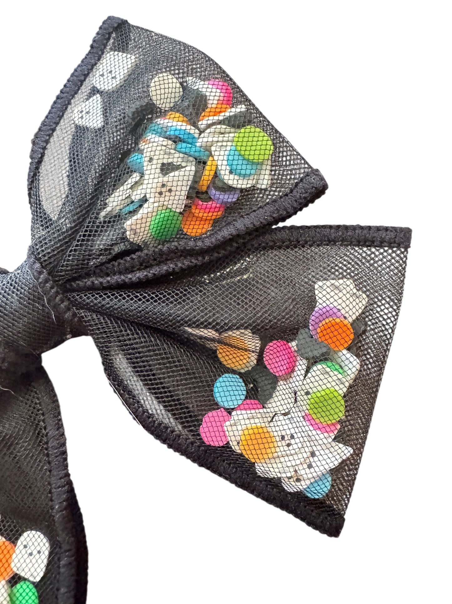 Halloween Ghost Shaker Hair Bow Set – Cute Black Tulle with Ghosts for Girls
