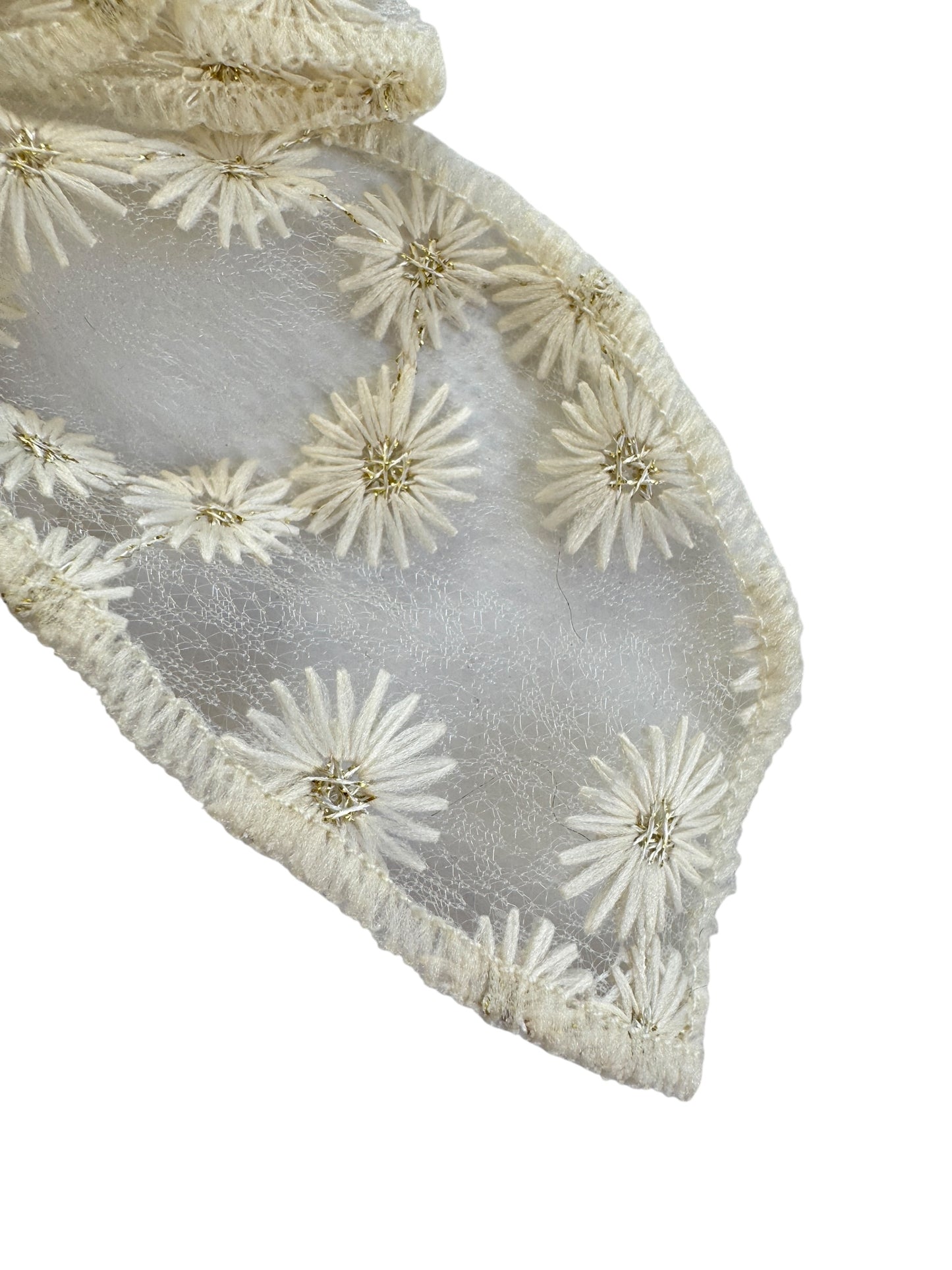 Daisy Lace Hair Bows for Girls – Large Floral Embroidered Bows with Alligator Clip