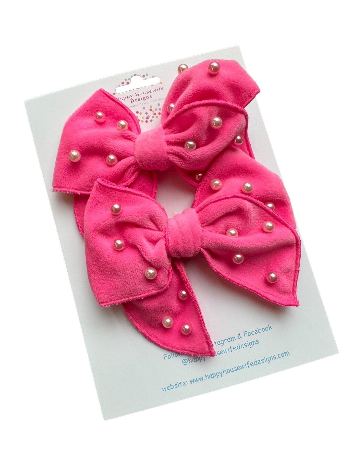 *Velvet and Pearl Hair Bows