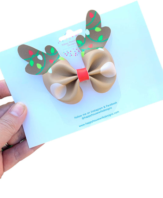 Faux Leather Christmas Bows - Letter to Santa & Reindeer Collection