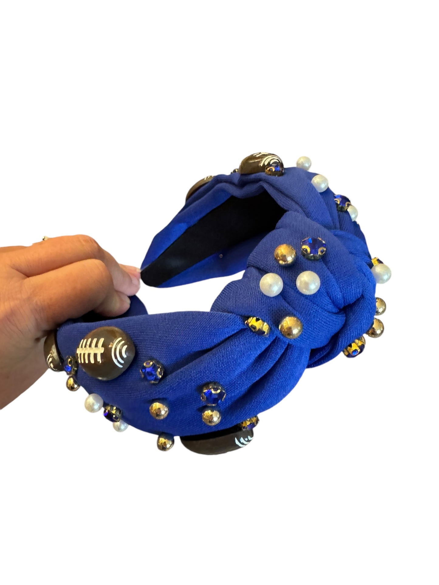 Rhinestone Football Headband | Knotted Headband