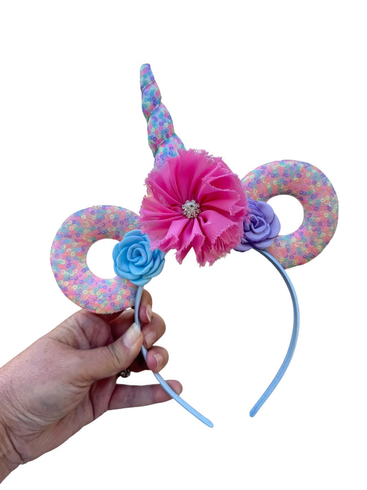 Confetti Donut Unicorn Mouse Ear Headband for All Ages