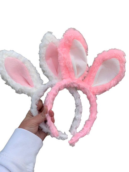 Bunny Ear Headband for Kids & Adults - Easter Headband in Pink & White