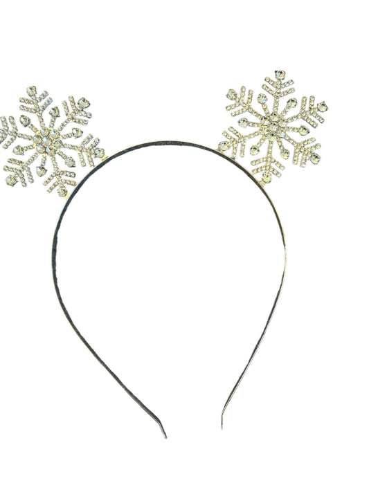 Silver Snowflake Headband with Rhinestones - Christmas Holiday Winter Headband