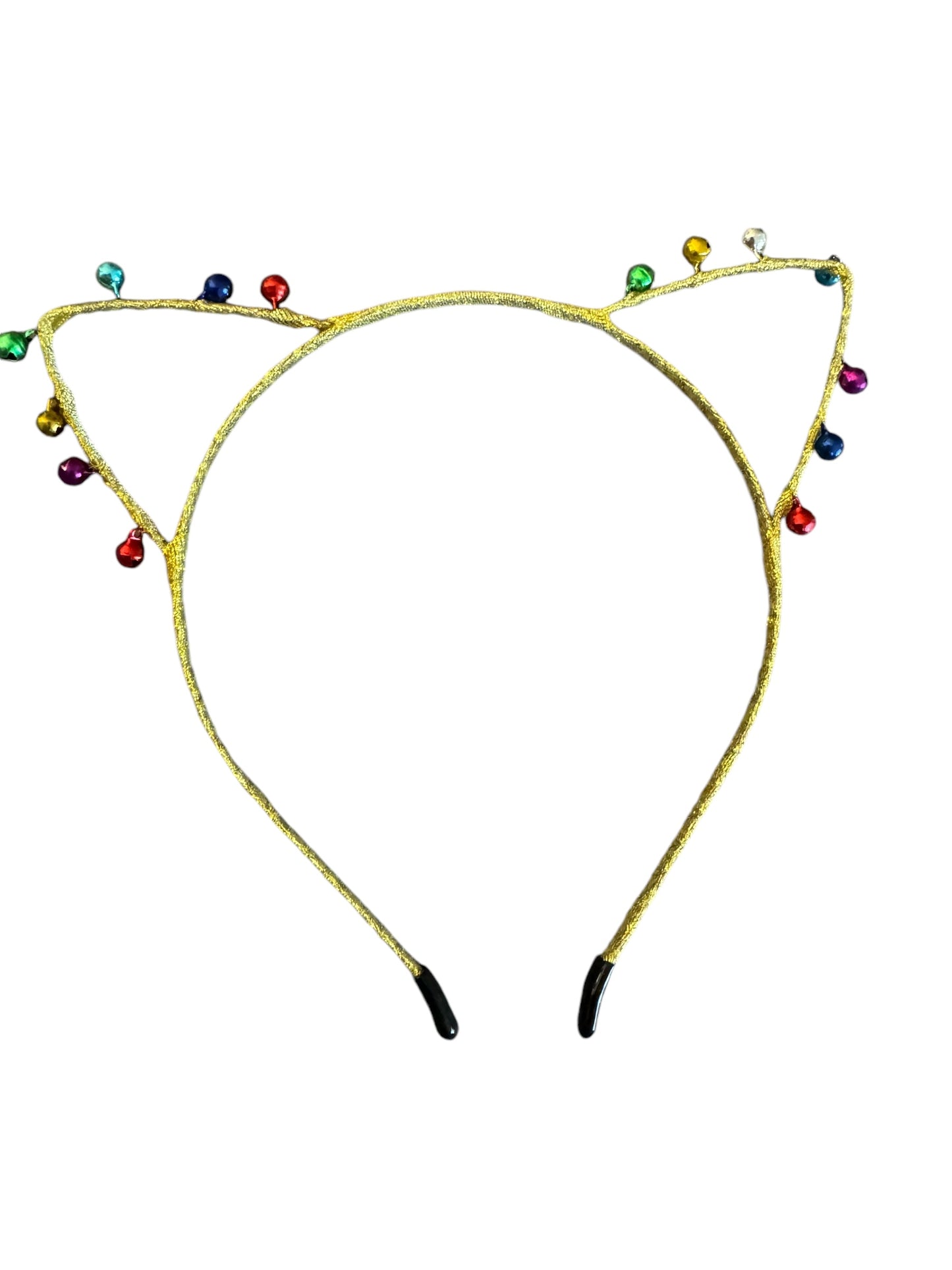 Christmas Cat Ear Headband with Jingle Bells - Holiday Costume Accessory