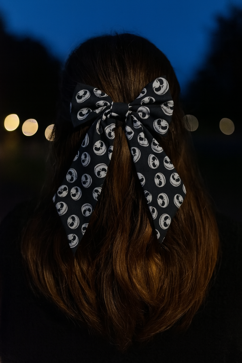 Jack Skeleton Hair Bows – Magical Park Inspired Nightmare Christmas Hair Accessories