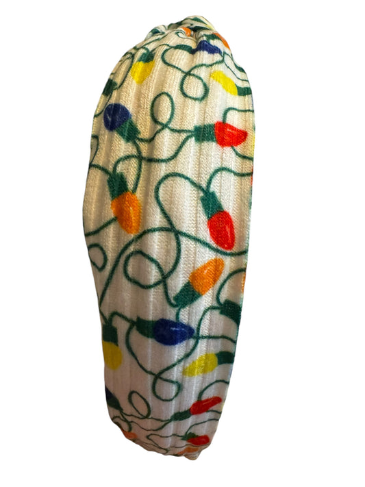 Christmas Tree Lights Knotted Headband - Holiday Cotton Ribbed