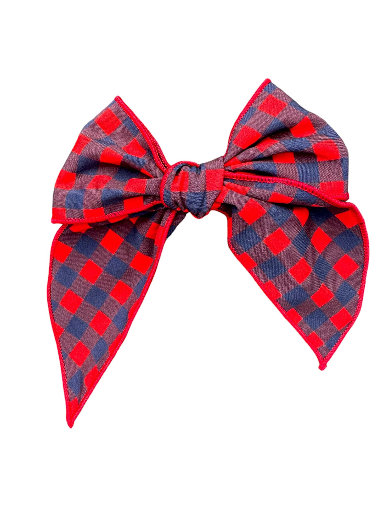 Red Buffalo Plaid Hair Bows - Christmas Holiday Hair Accessories