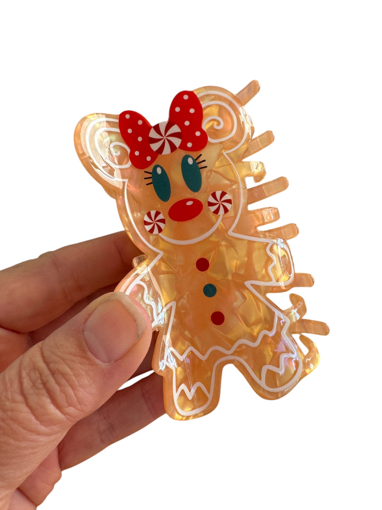 Ginger Mouse Claw Clip - Christmas Holiday Hair Accessory