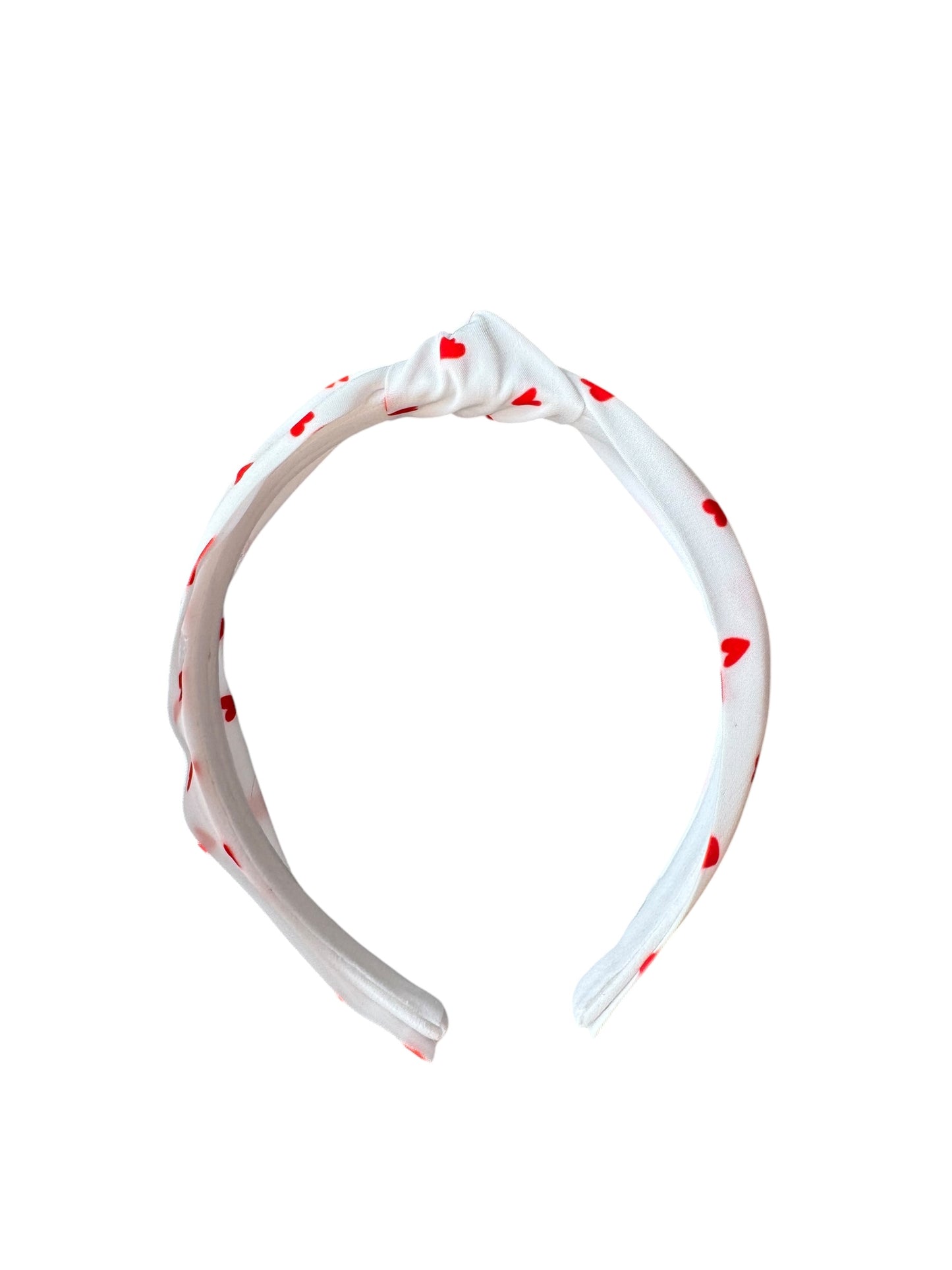Small Red Hearts Headband - Valentine's Day Knotted Headband for Girls