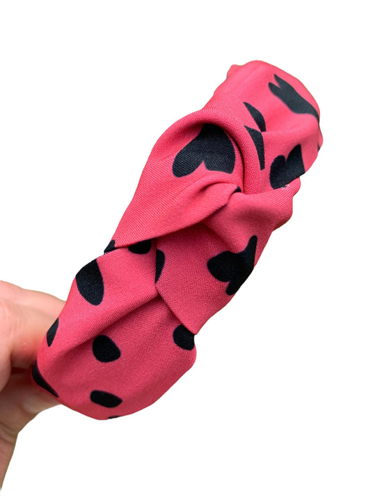 *Leopard Heart Hair Bows