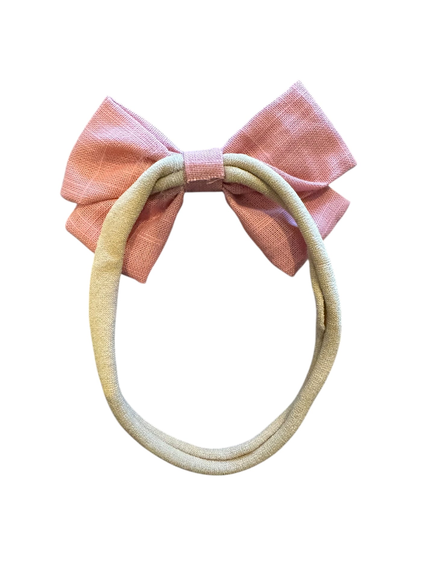Linen Baby Headbands – Mini Bow Nylon Hair Accessories for Infants & Toddlers