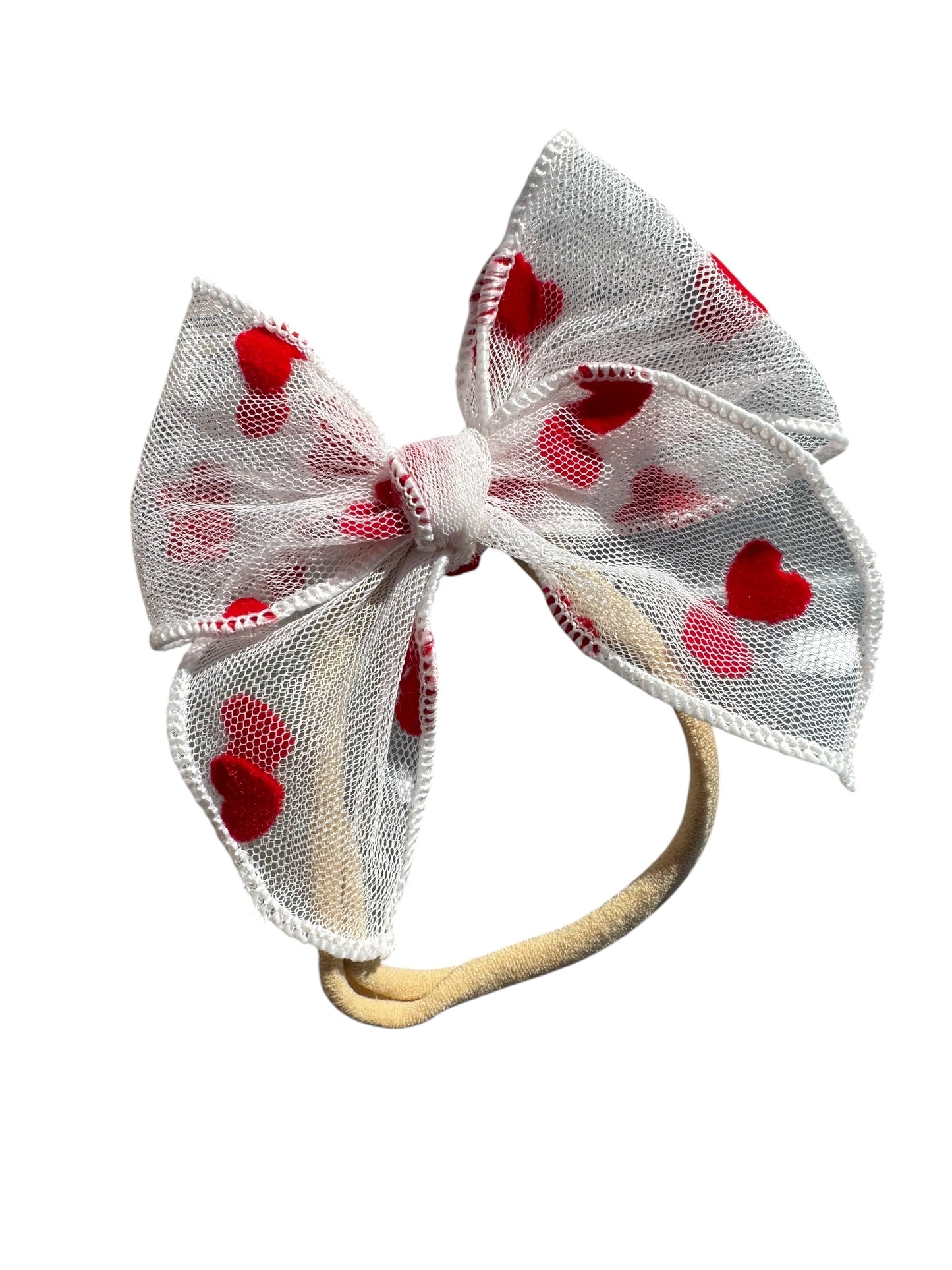 *Tulle Velvet Heart Hair Bows