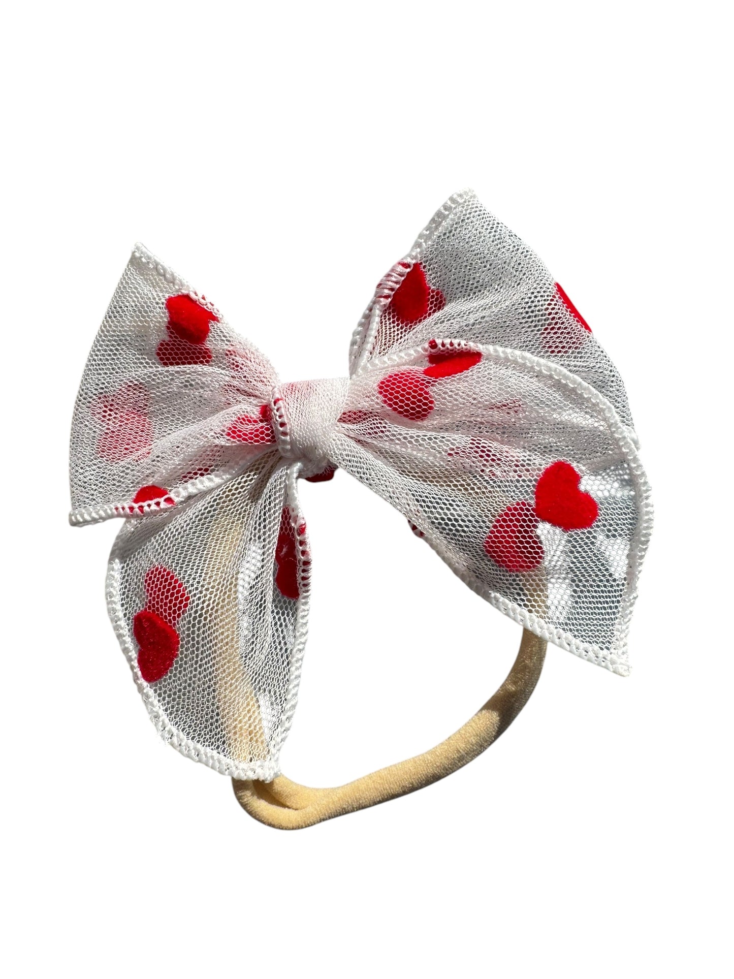 *Tulle Velvet Heart Hair Bows
