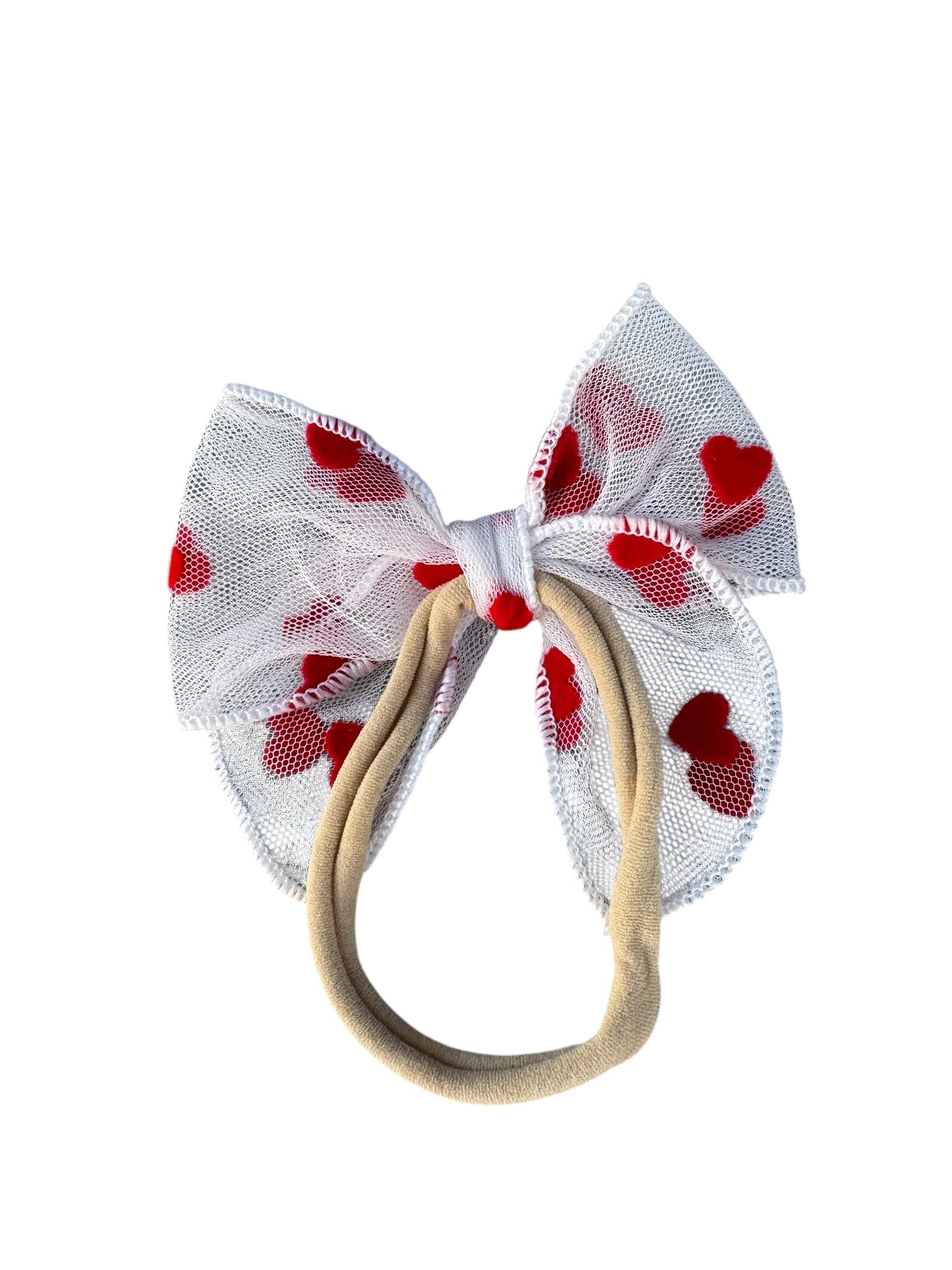 *Tulle Velvet Heart Hair Bows