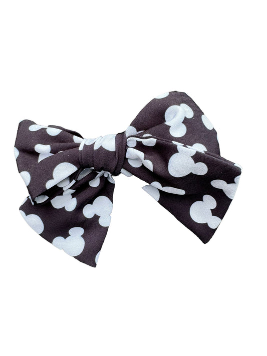 Black and White Mouse Hair Bow