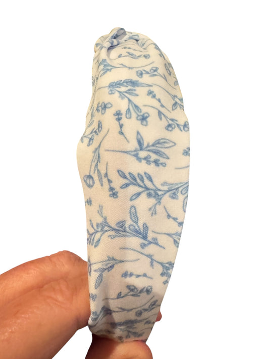 Blue Flower Hair Bows for Girls | Polyester Bow Clips & Headbands