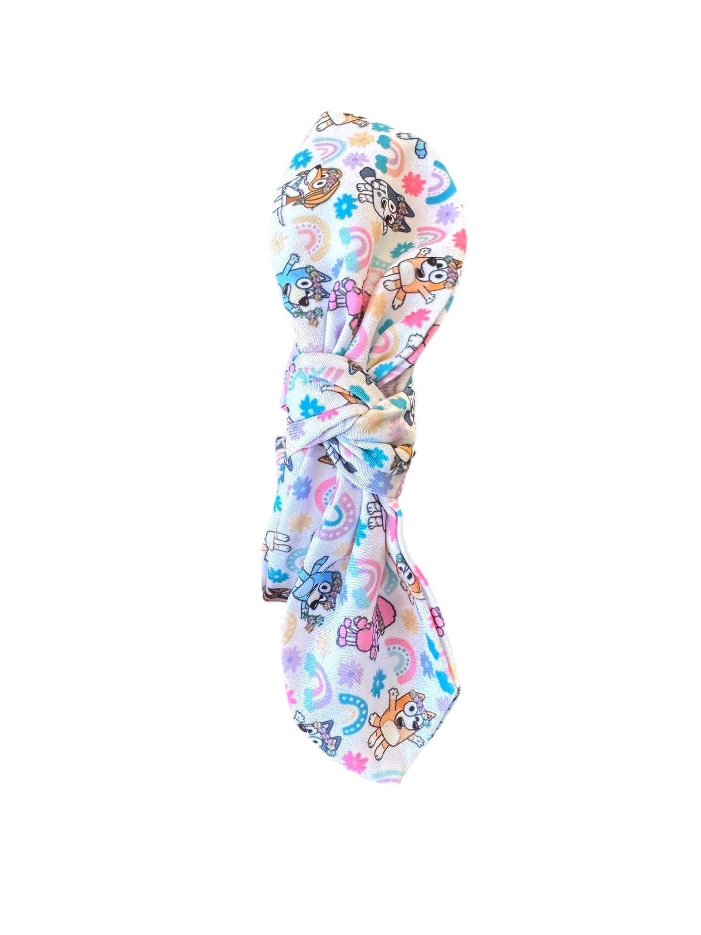 *Blue Dog Rainbows Hair Bow