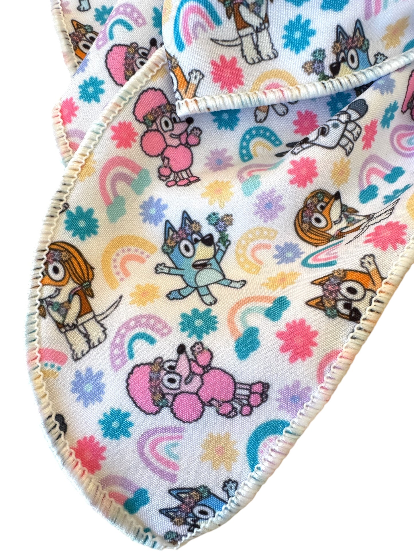 *Blue Dog Rainbows Hair Bow