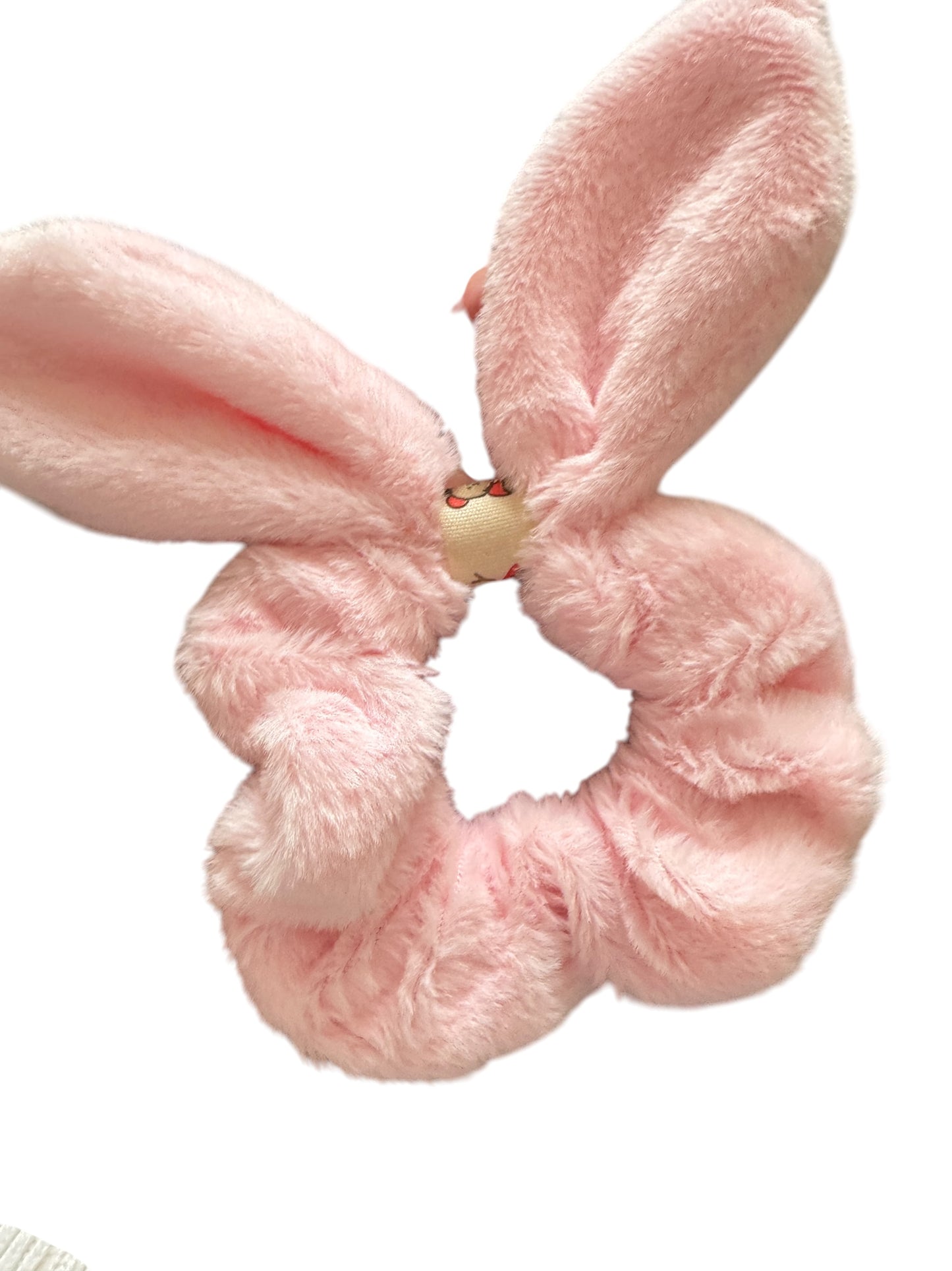 pink bunny ear scrunchie