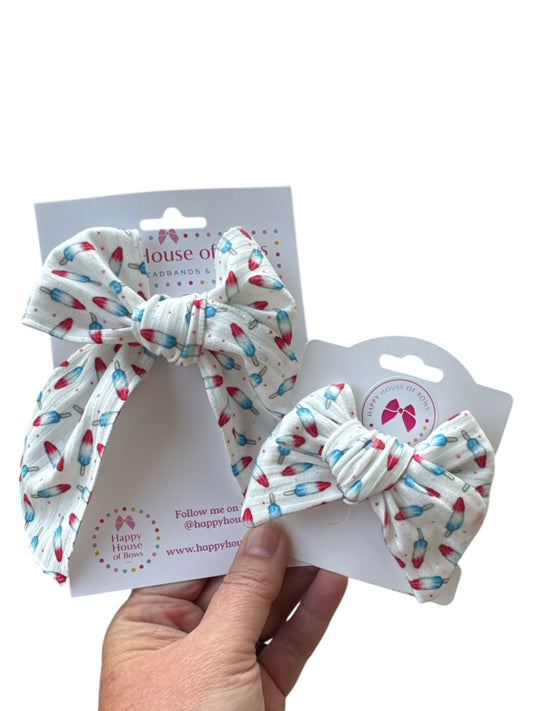 4th of July Rocket Pop Hair Bow – Patriotic Popsicle Bow Clip for Girls