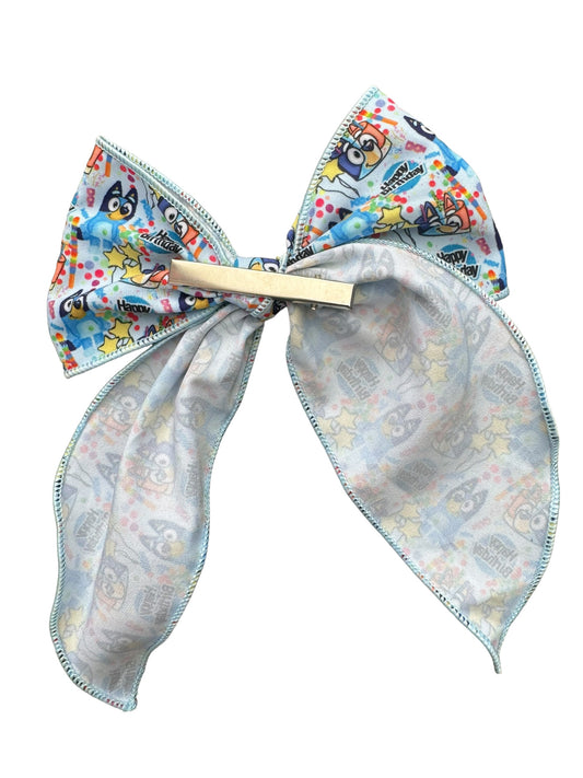 *Blue Dog Birthday Hair Bows