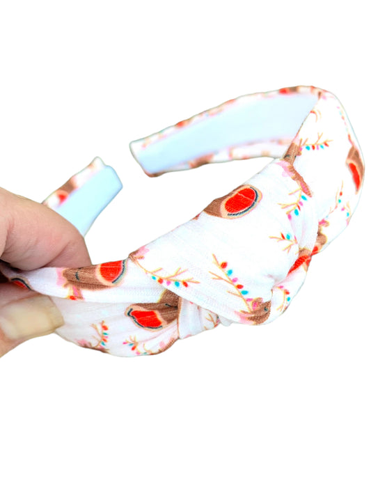 Red Nose Reindeer Knotted Headband - Rudolph Christmas Headband