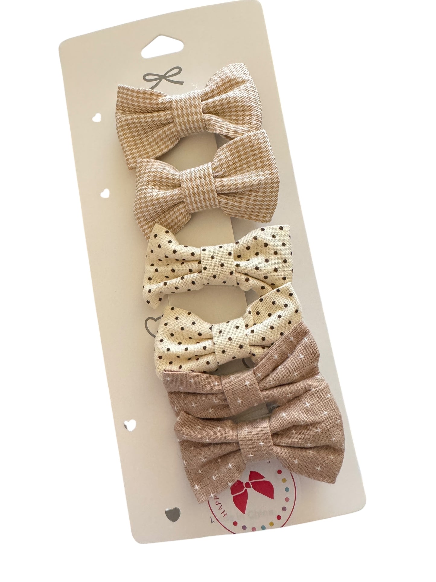 Mini Baby Hair Clips – Neutral Linen Bow Clips for Babies & Toddlers