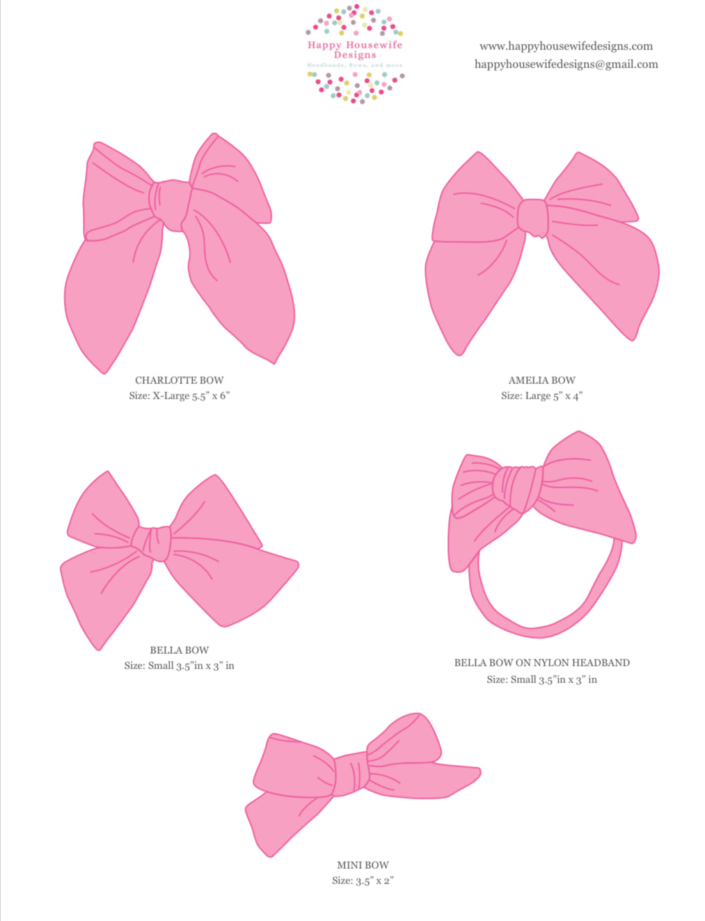 bow size chart