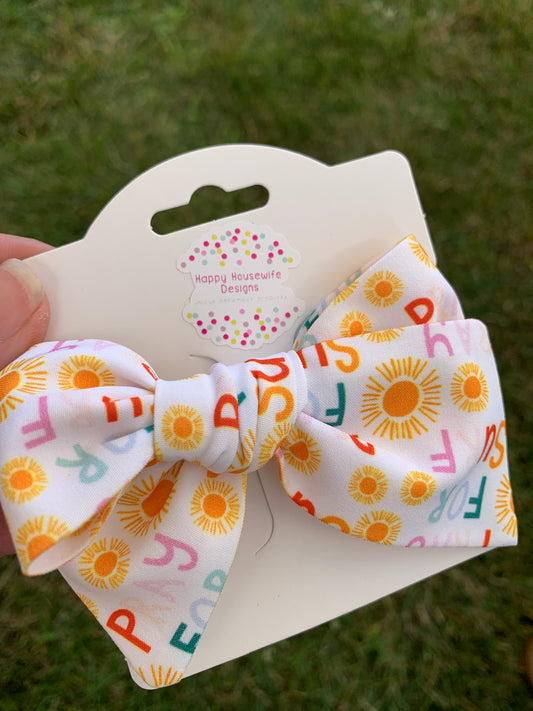 Pray for Surf Hair Bows | Beach Print Bow Clips & Baby Headbands