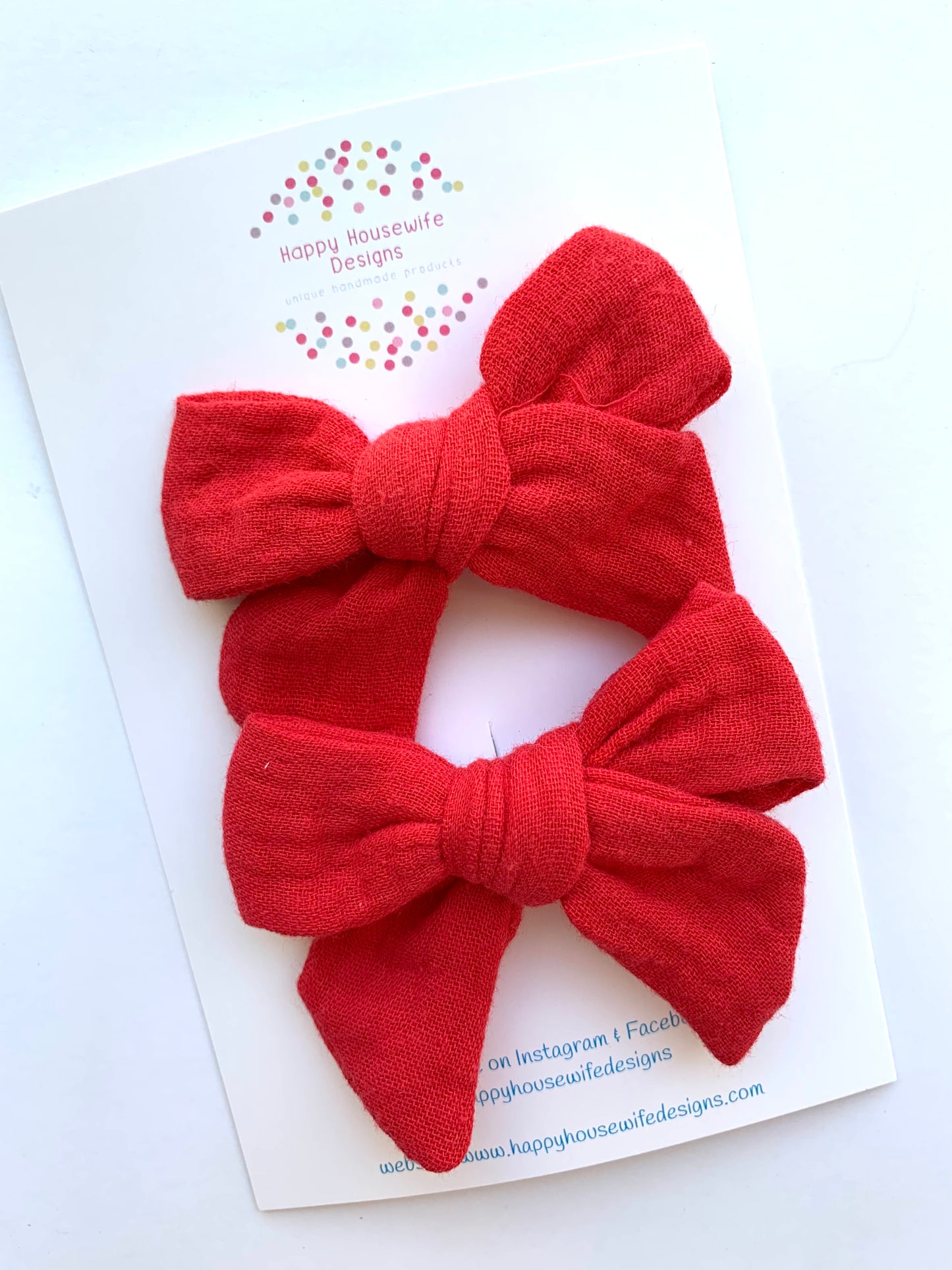 Solid Muslin Hair Bow Sets