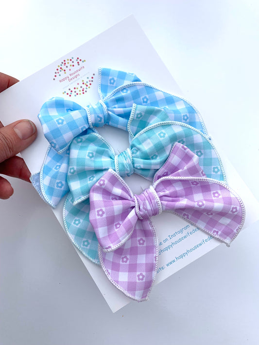 Spring Basket Plaid Hair Bows