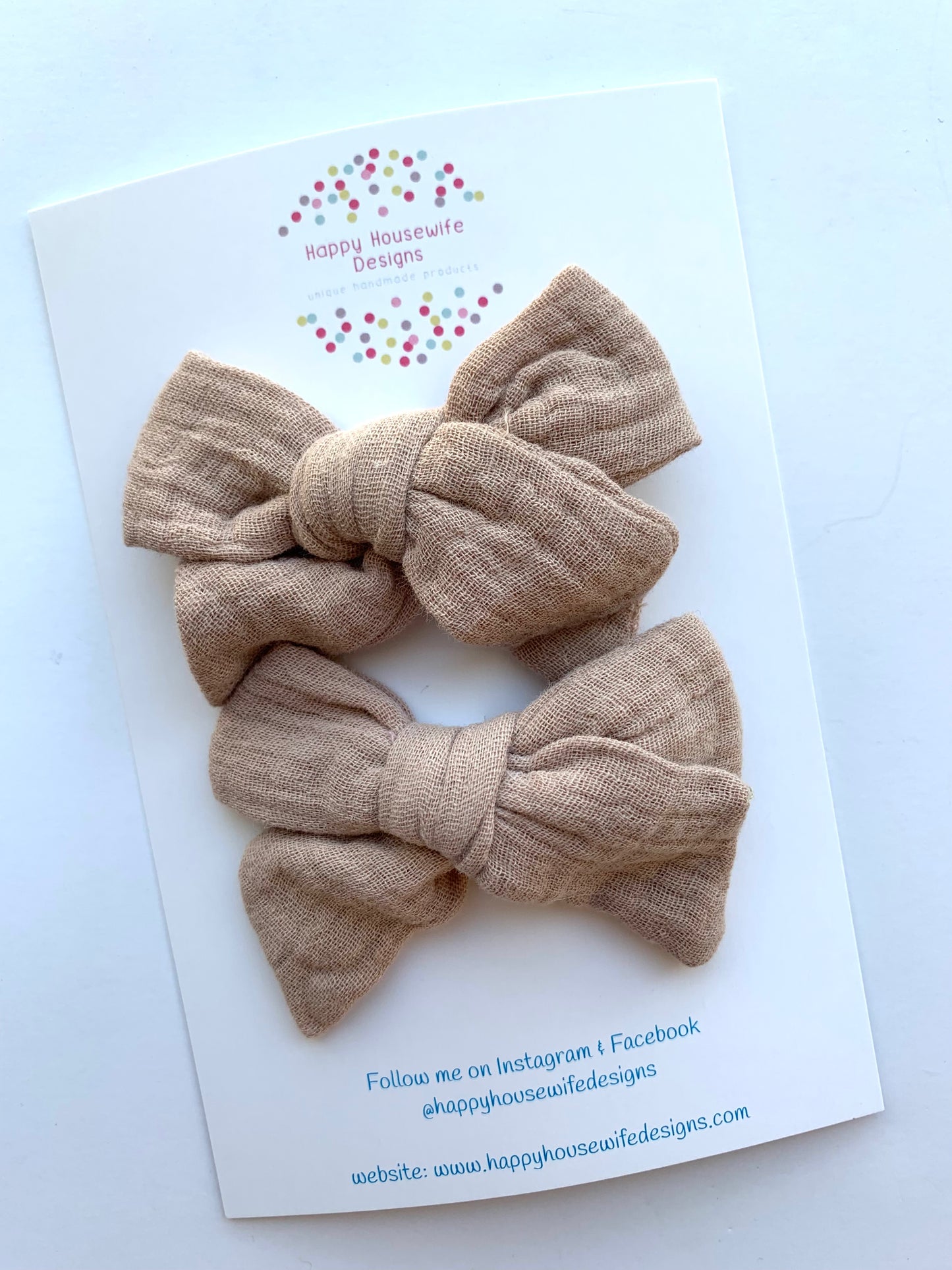 Solid Muslin Hair Bow Sets