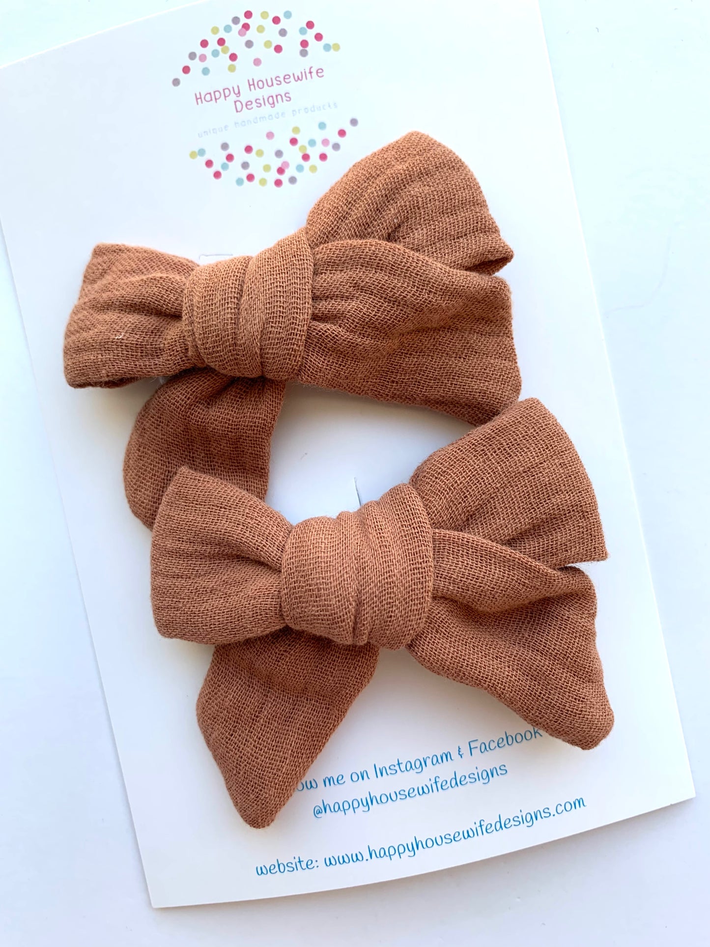Solid Muslin Hair Bow Sets