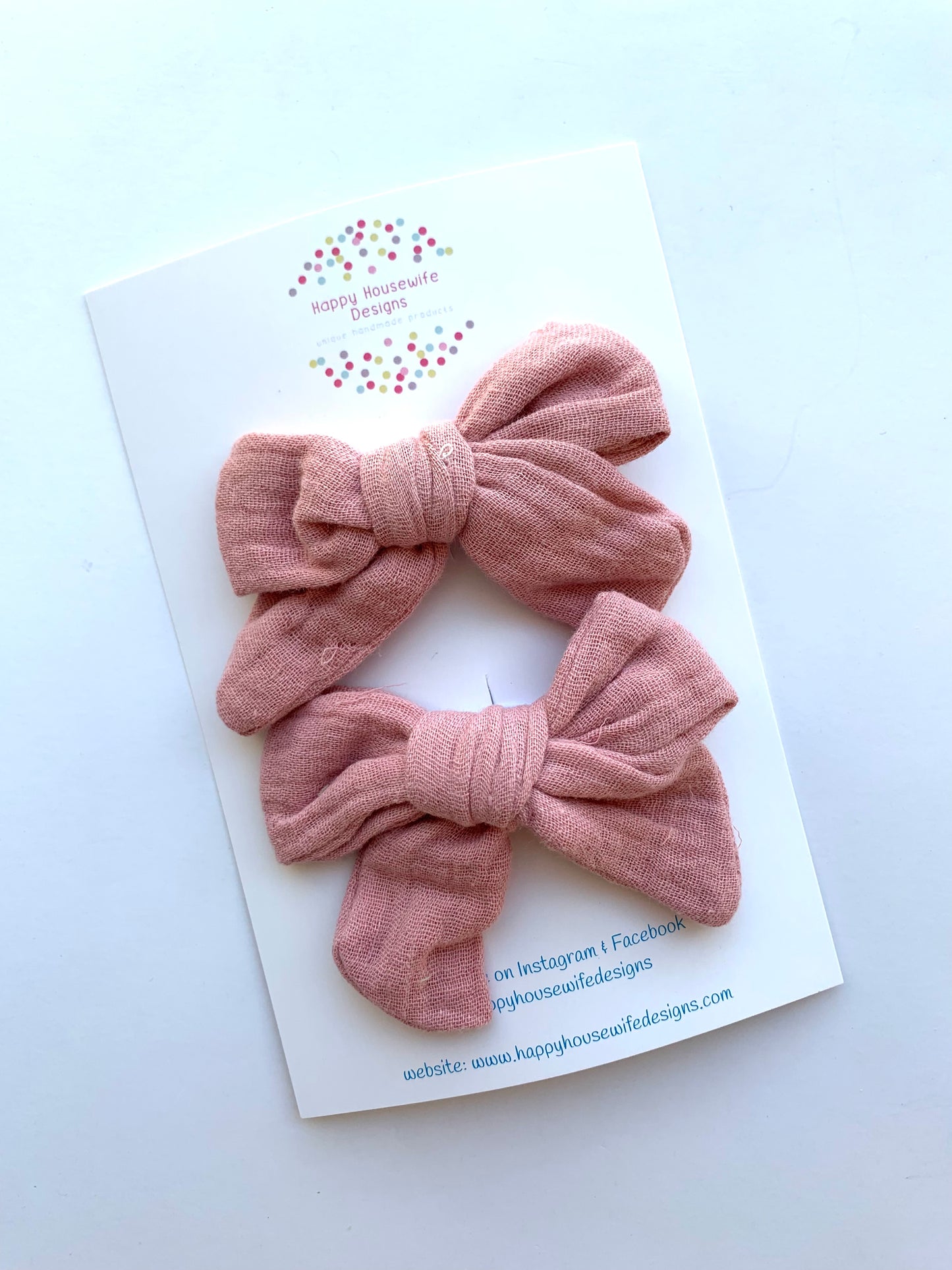 Solid Muslin Hair Bow Sets