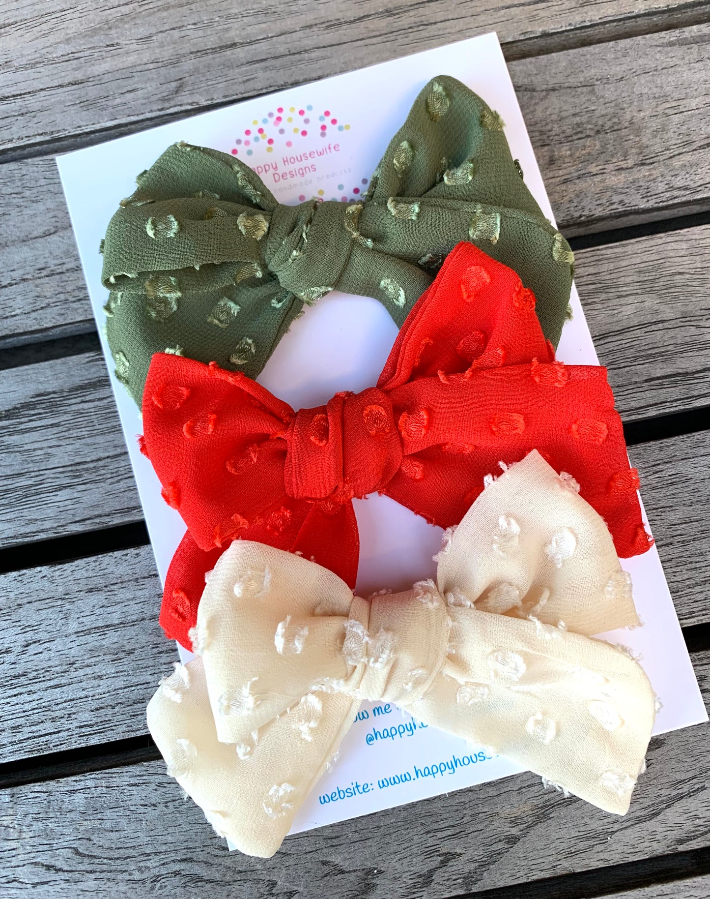 Holiday Dot Hair Bows