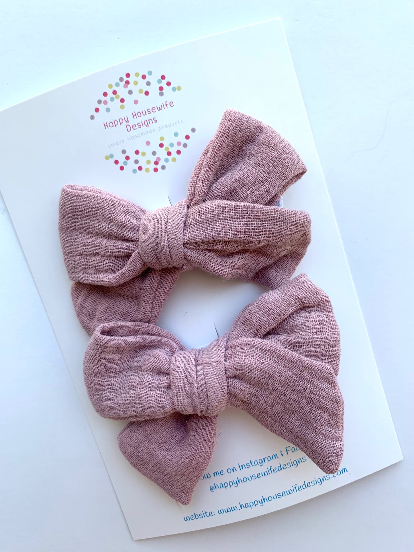 Solid Muslin Hair Bow Sets