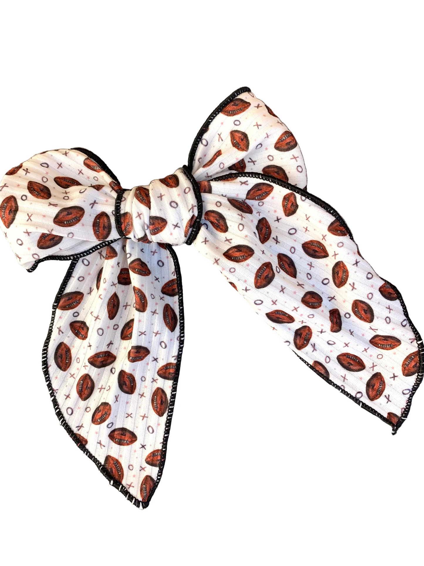 brown football bow on white background