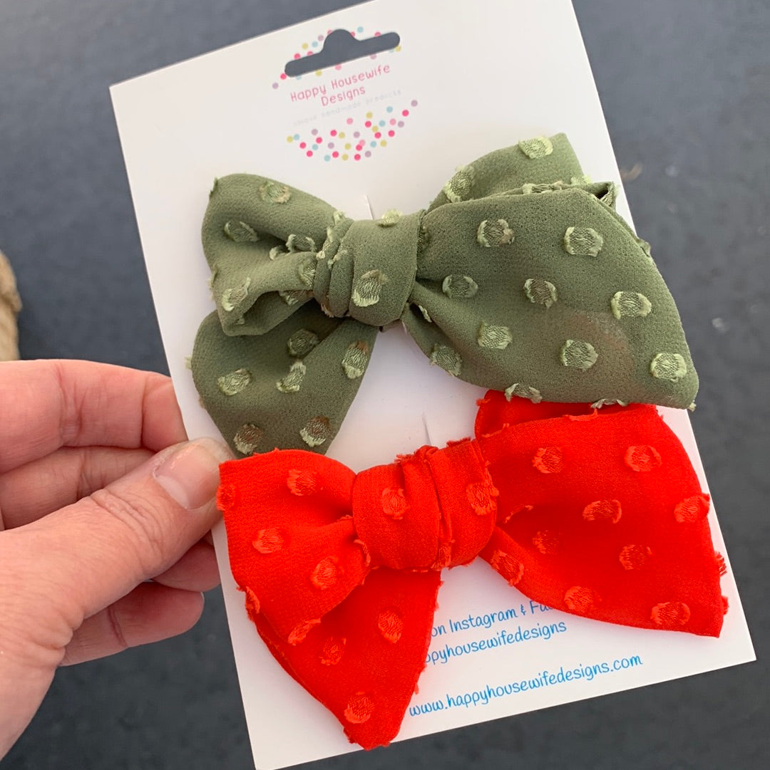Holiday Dot Hair Bows