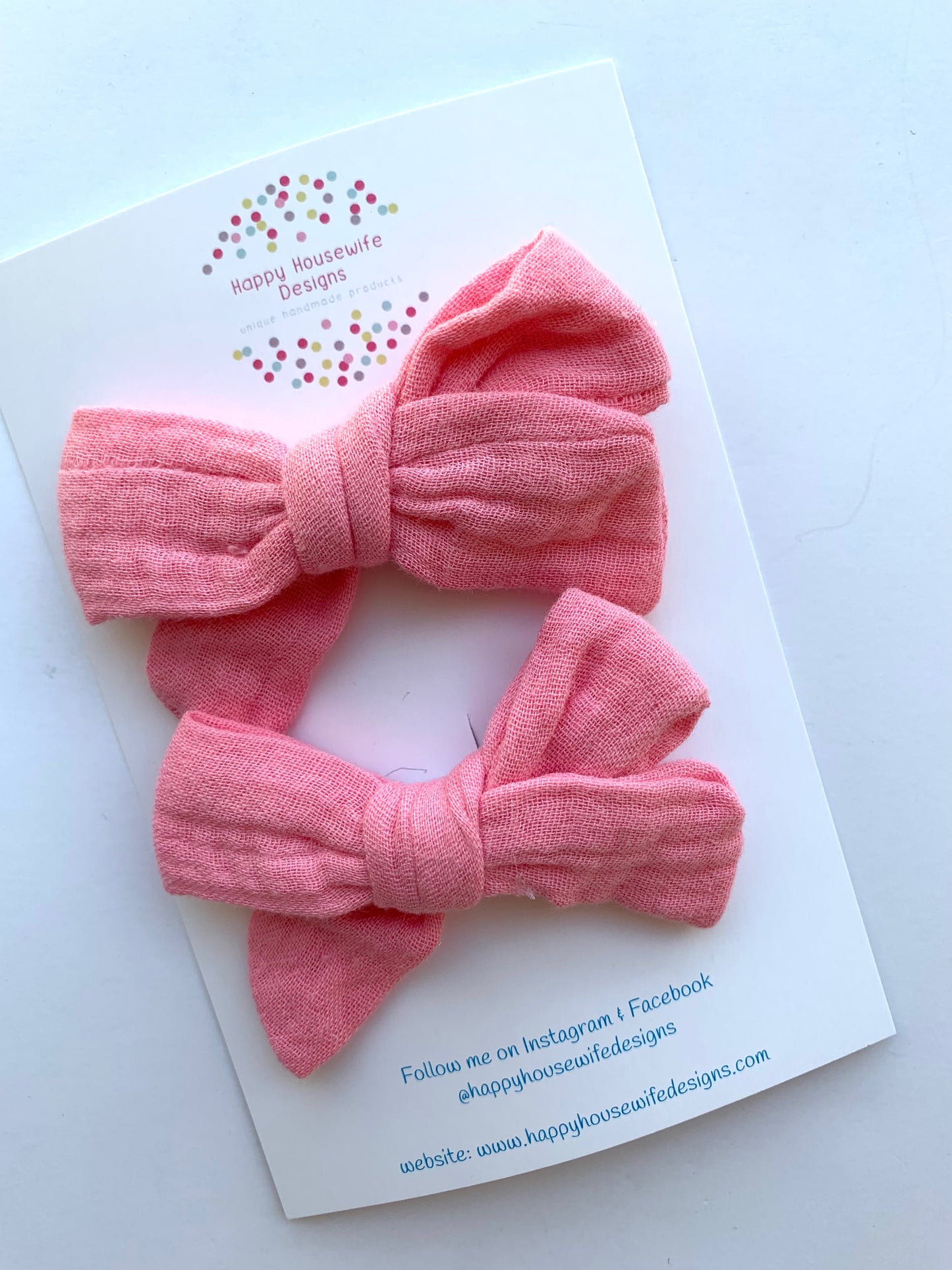 Solid Muslin Hair Bow Sets