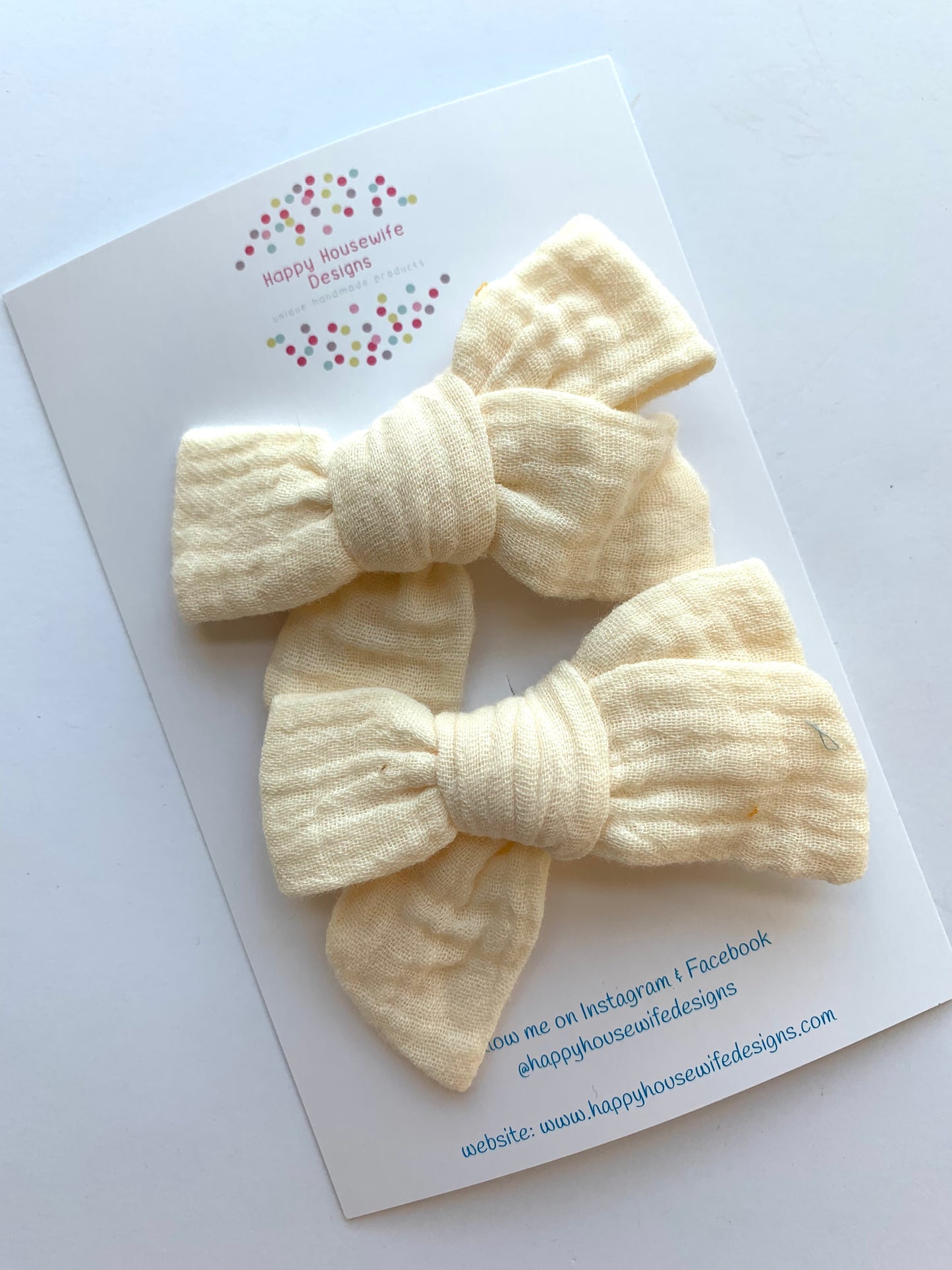 Solid Muslin Hair Bow Sets