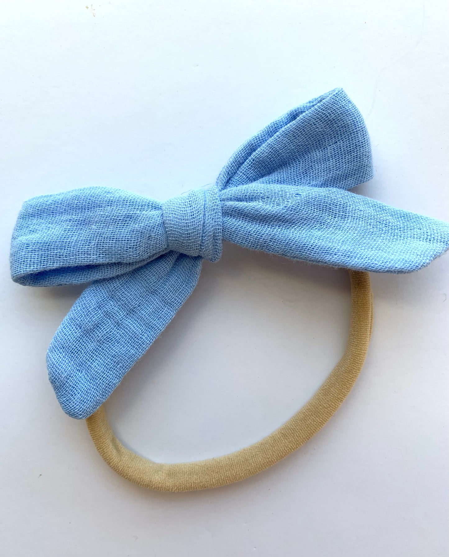 *Mini Muslin Bows Nylon Headbands