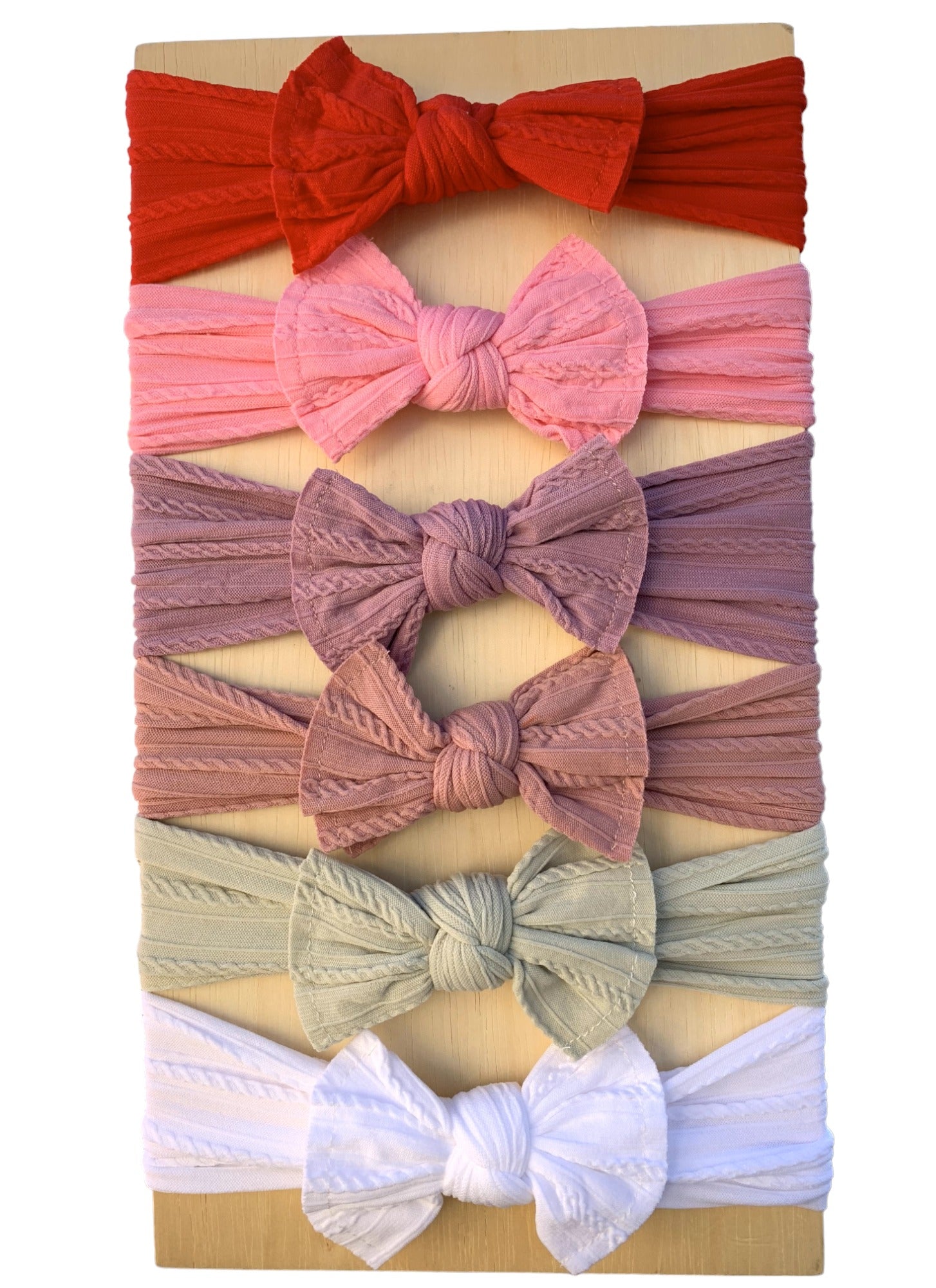Headband board with nylon headwraps in several colors