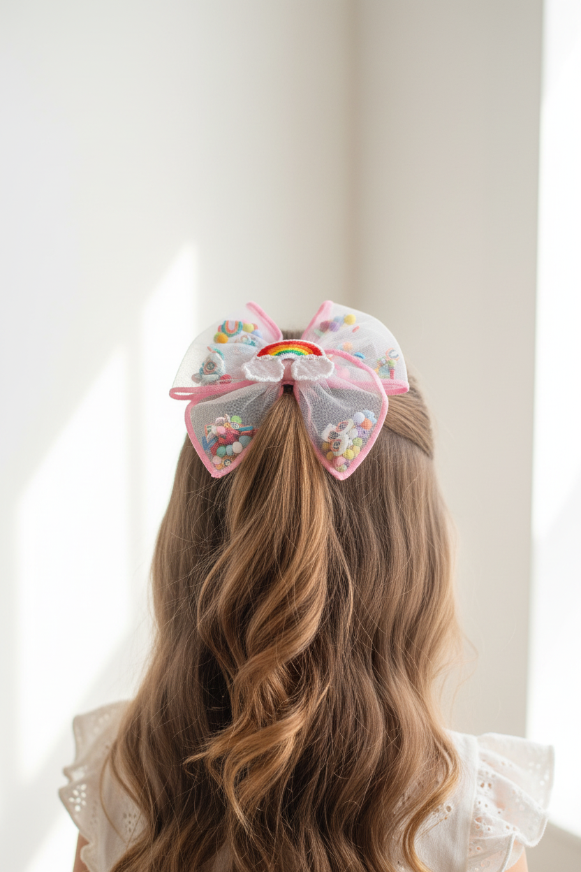 shaker bow on girls head